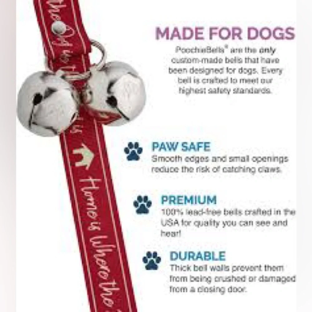 Dog Doorbell, Dog Potty Training Bells,POOCHIE BELLS USA Dog Trainer Recommended